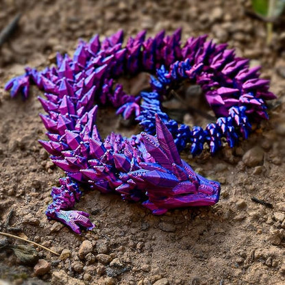 3D Printed Dragon Eggs with Dragon Inside, Articulated Crystal Dragon in Egg, Executive Dragon