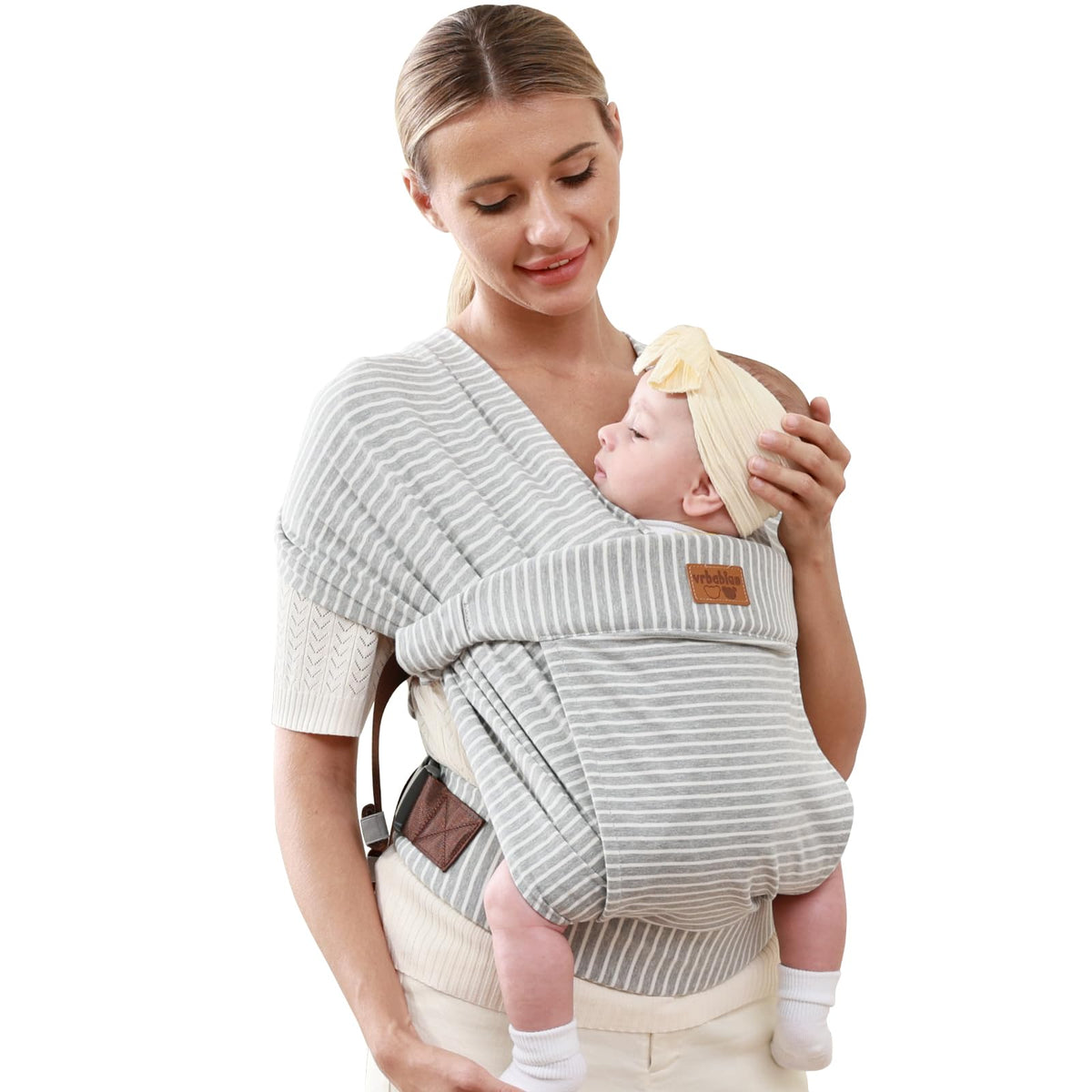 vrbabies Baby Wraps Carrier Newborn to Toddler (Striped Grey)