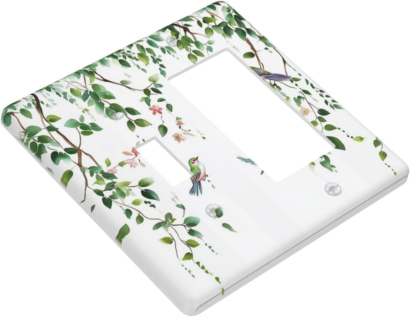 Outlet Covers Green Leaves Bird Eucalyptus Sage Plant 1 Toggle 1 Rocker Combination Decorative Wall