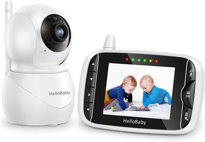 HelloBaby Monitor with Camera and Audio, IPS Screen LCD Display Video Baby Monitor No WiFi Infrared