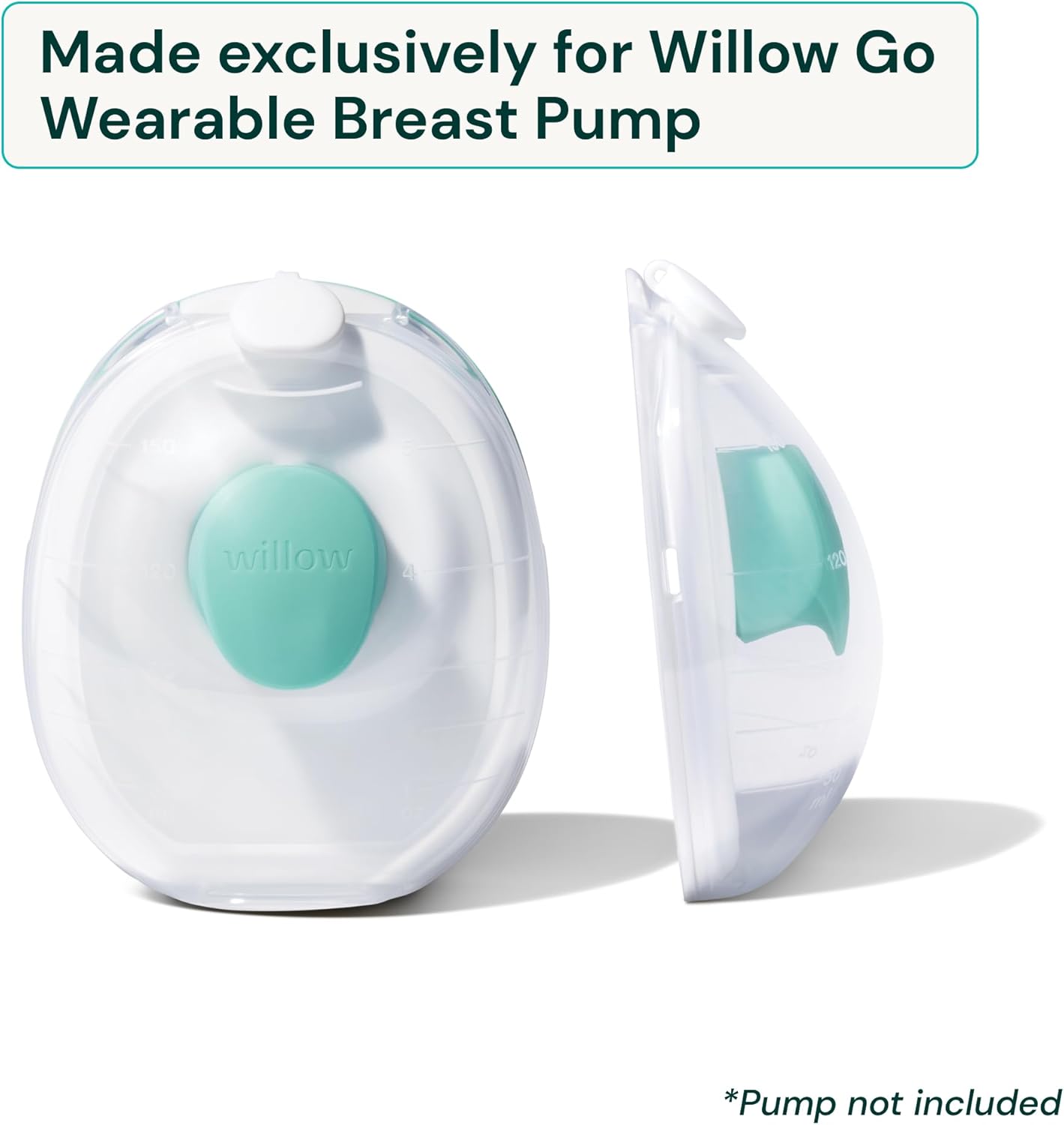 Willow Go - 7oz Reusable Milk Containers with Splash Guard - for use with Willow Go Hands Free