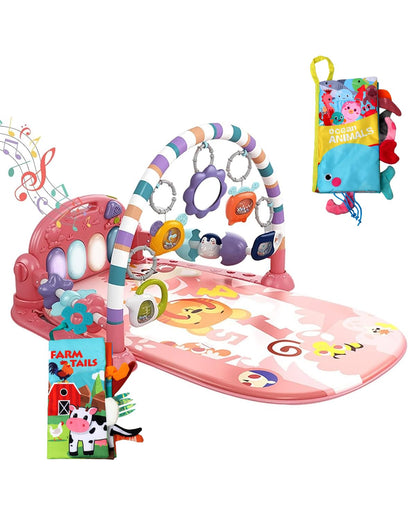 dearlomum Baby Play Mat Baby Gym,Funny Play Piano Tummy Time Baby Activity Mat with 5 Infant