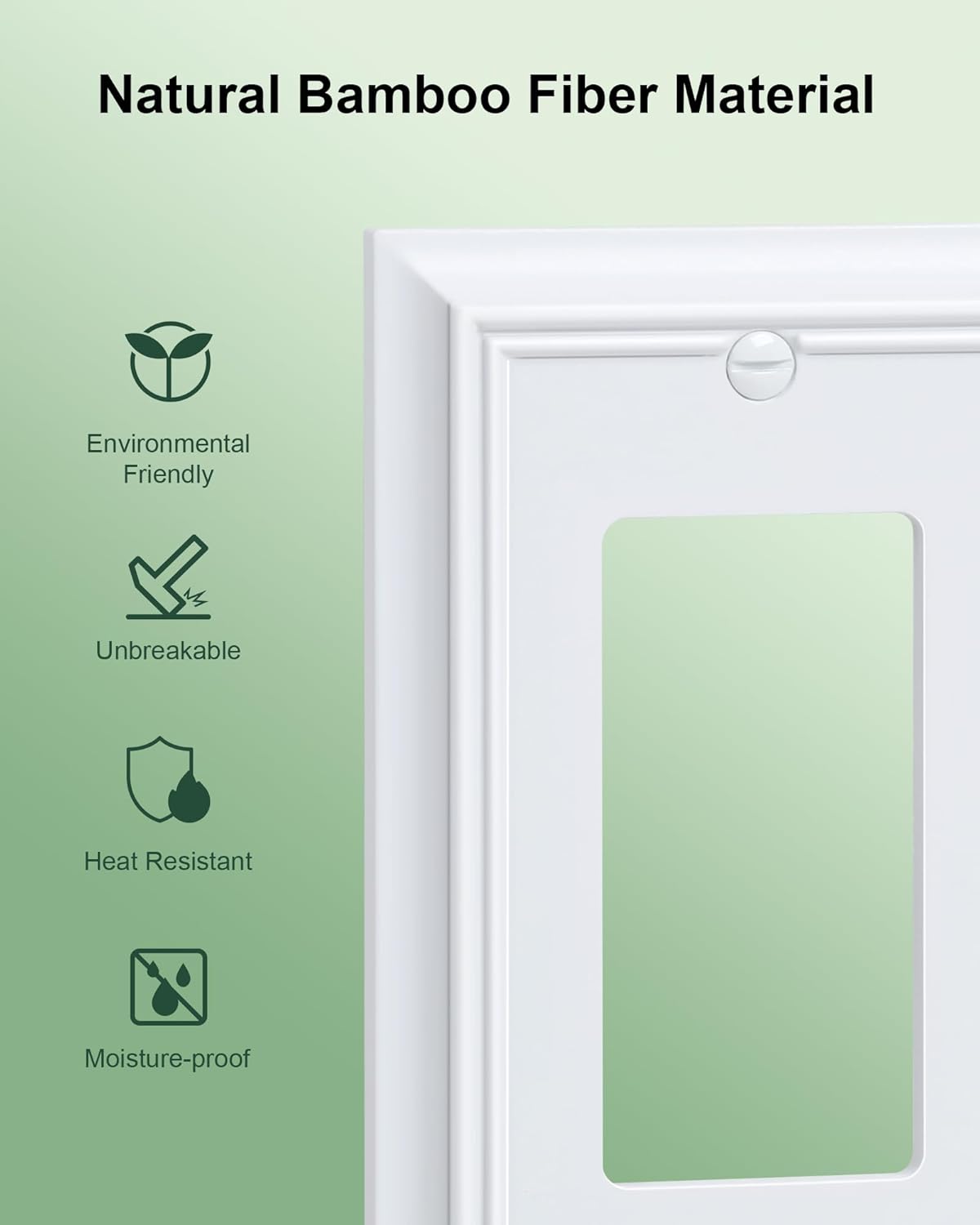 2-Pack Quad Decorator Wall Cover Plate, Pure White Decorative Switch Plates and Outlet Covers