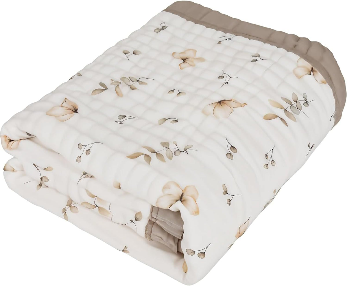 Organic Cotton Muslin Baby Blanket for Boys and Girls - Luxurious Soft Toddler Quilt for Swaddling