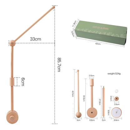 Baby Crib Mobile Arm - Wooden Baby Mobile Crib Holder 31 inch for Mobile Hanging Baby Crib