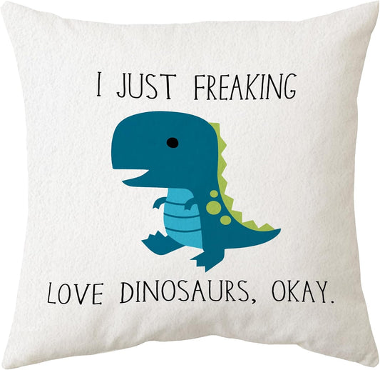 Sidhua Farmhouse Dinosaur Dino Themed Pillowcase Decorations for Home, I Just Freaking Love