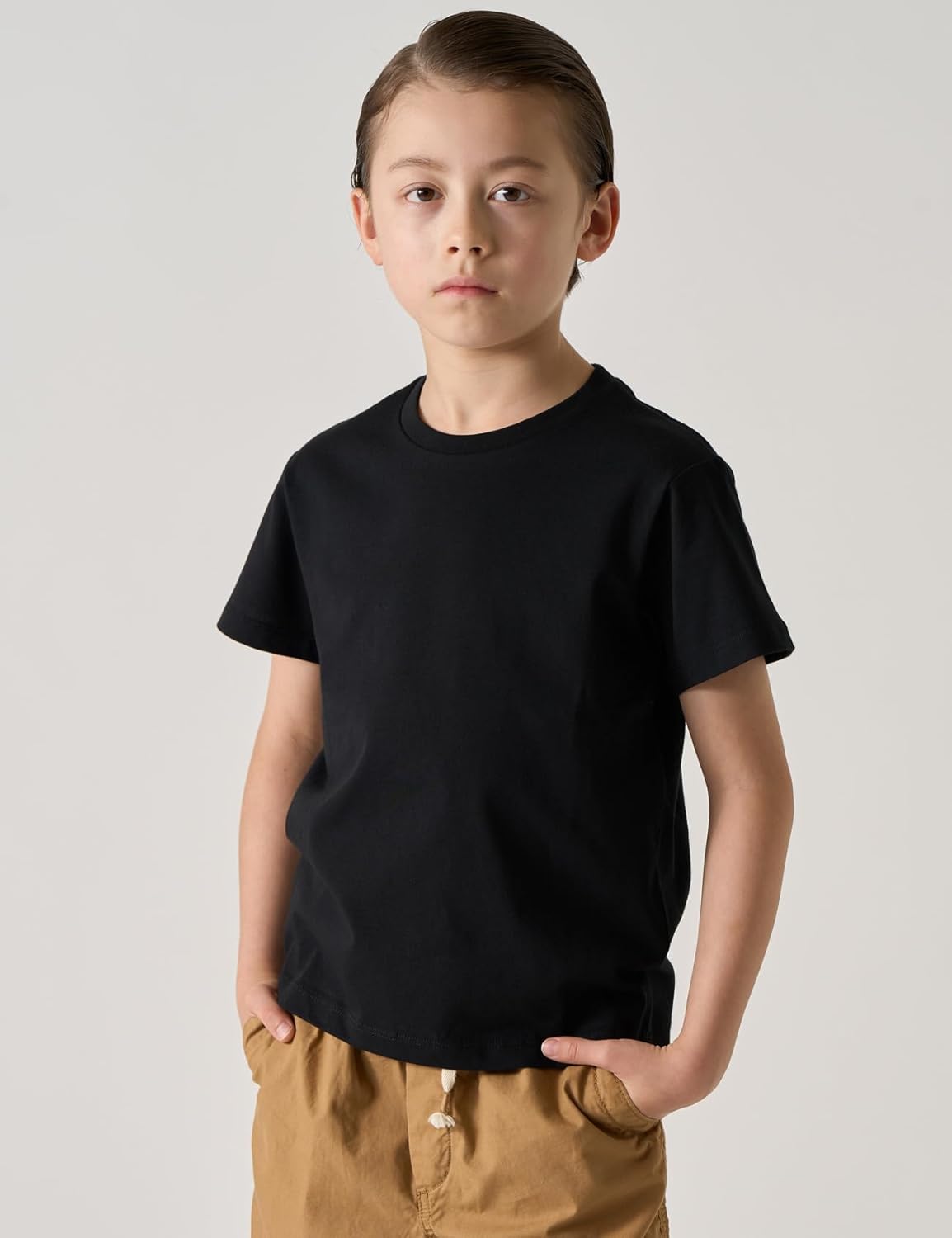 LAPASA Kids T-Shirts Short Sleeve (4 Pack) 100% Cotton Plain Top Tees Boy & Girl Unisex Toddler