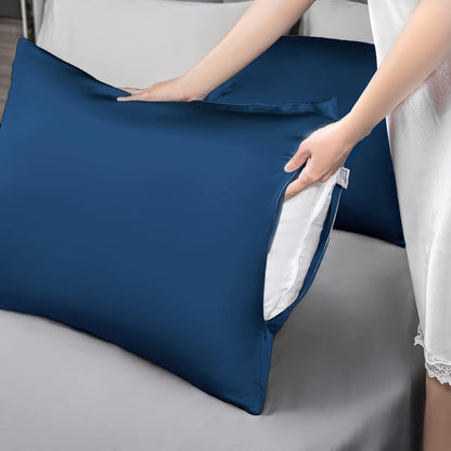 Mulberry Silk Pillowcase for Hair and Skin,Cooling Silk Pillow Case with Hidden Zipper,Allergen