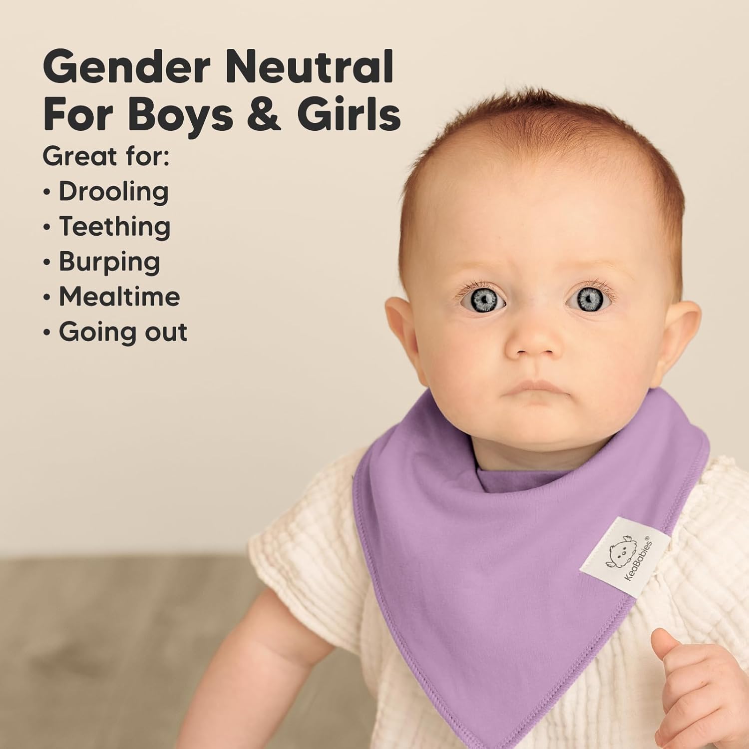 8-Pack Organic Baby Bandana Bibs for Girls - Super Absorbent Triangle Baby Bibs for Drooling and