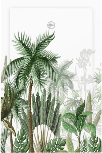 Palm Tree Banana Leaf Green Rainforest Natural Landscape Light Switch Cover Plate 1 Gang No Device