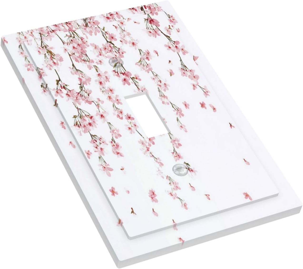 Decorative Light Switch Cover Sakura Plant Floral Pink Flowers 1 Gang Single Toggle Device