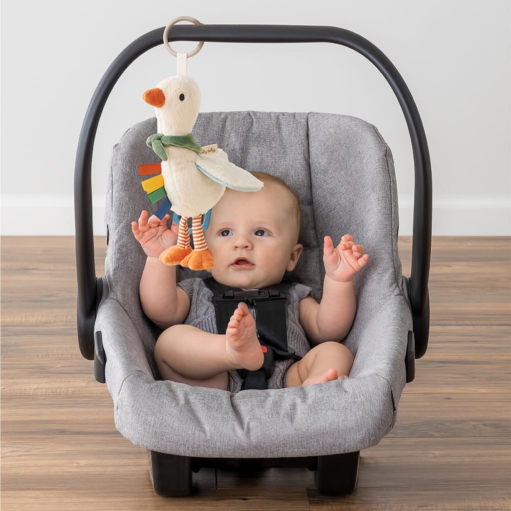Itzy Ritzy Bitzy Traveler Baby Stroller & Car Seat Toy with Rattle (Goose)