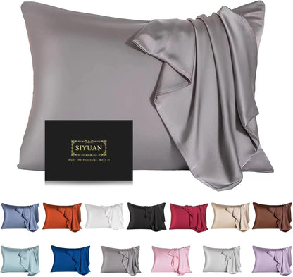 Mulberry Silk Pillowcase for Hair and Skin,Cooling Silk Pillow Case with Hidden Zipper,Allergen