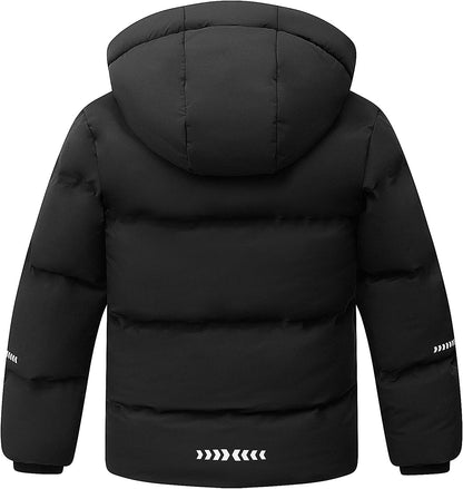 Kids Boy's Winter Coat Fleece Lined Waterproof Jacket Puffy Cotton Coat Thick Hooded Down Outdoor