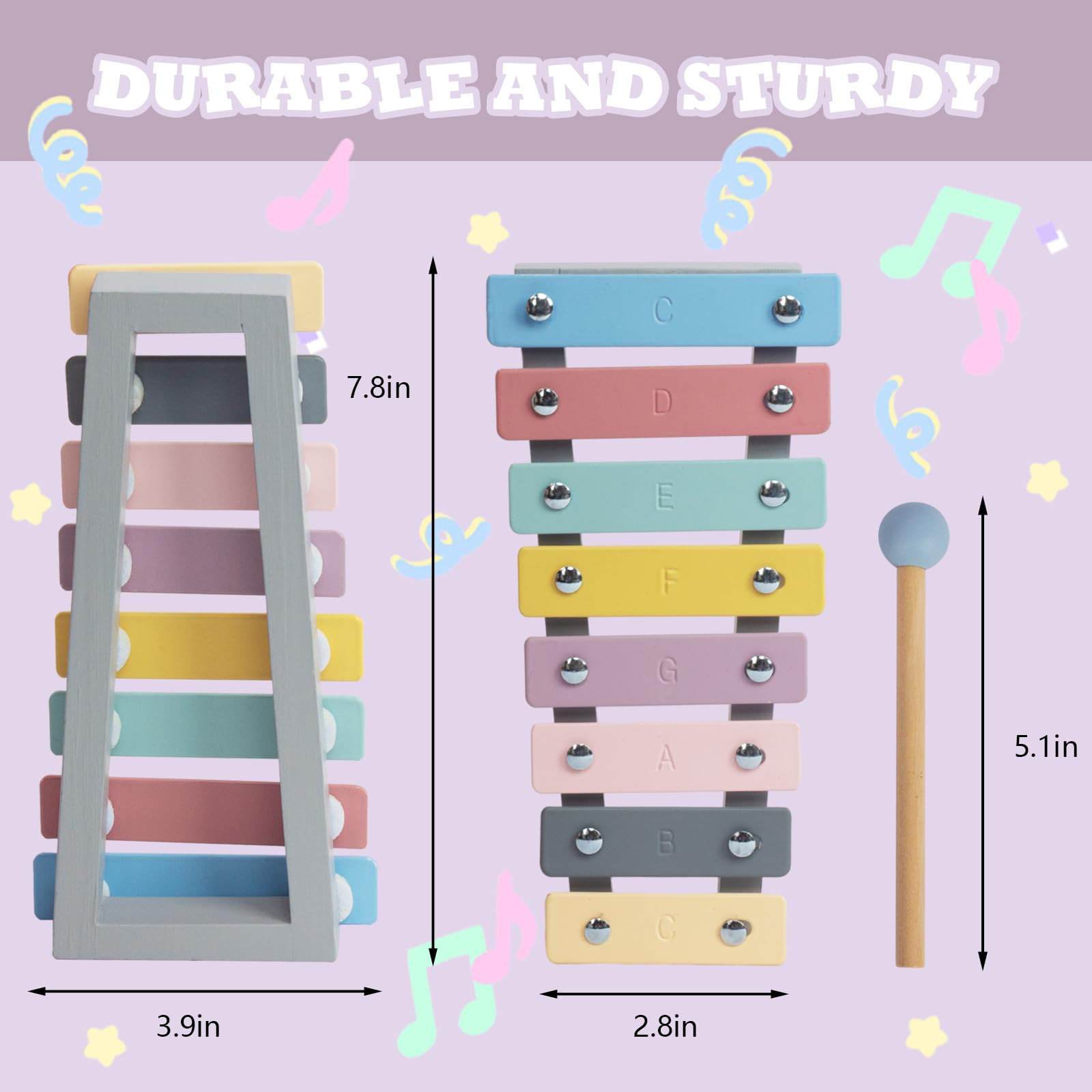 WoodenEdu Kids Xylophone Musical Toy Educational Instrument for Toddlers