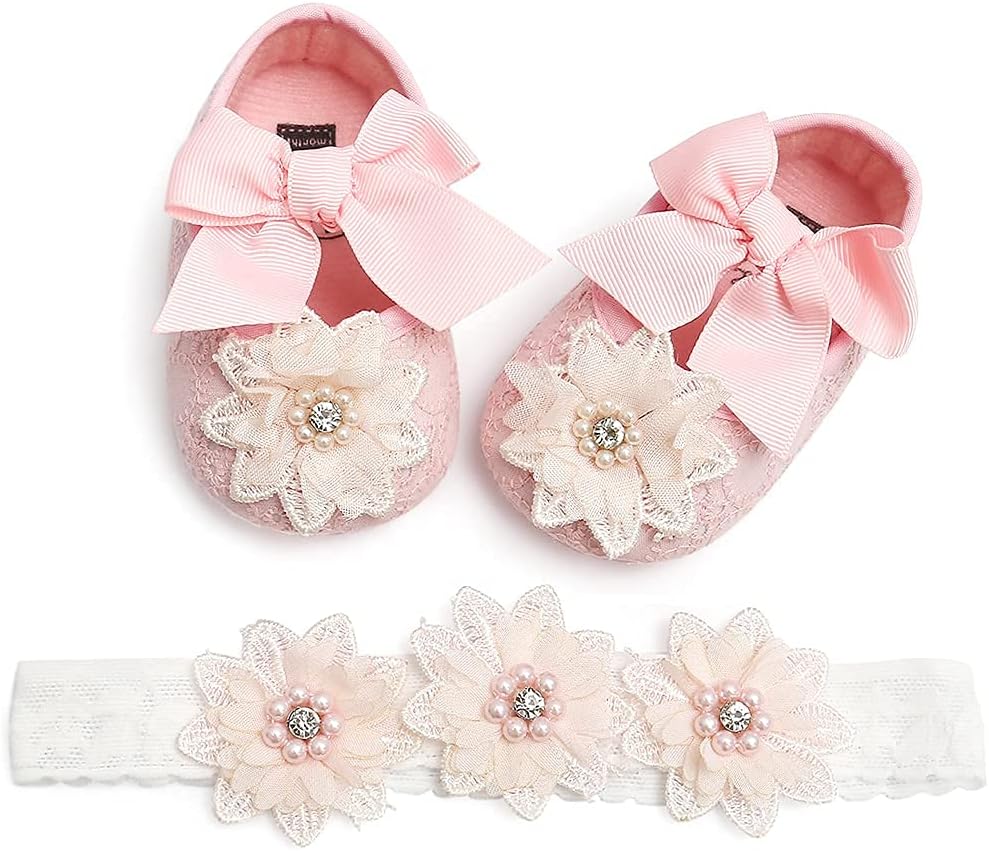 Baby Shoes Mary Jane Flats Non Slip Soft Sole Infant Toddler Sneakers First Walkers Party Christmas