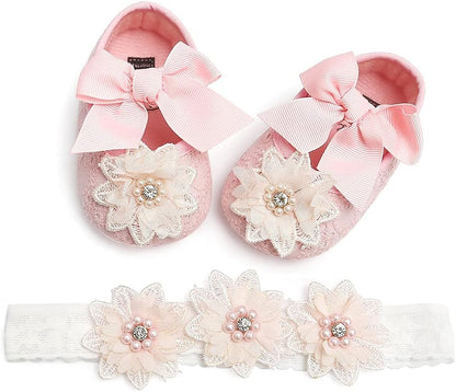 Baby Shoes Mary Jane Flats Non Slip Soft Sole Infant Toddler Sneakers First Walkers Party Christmas