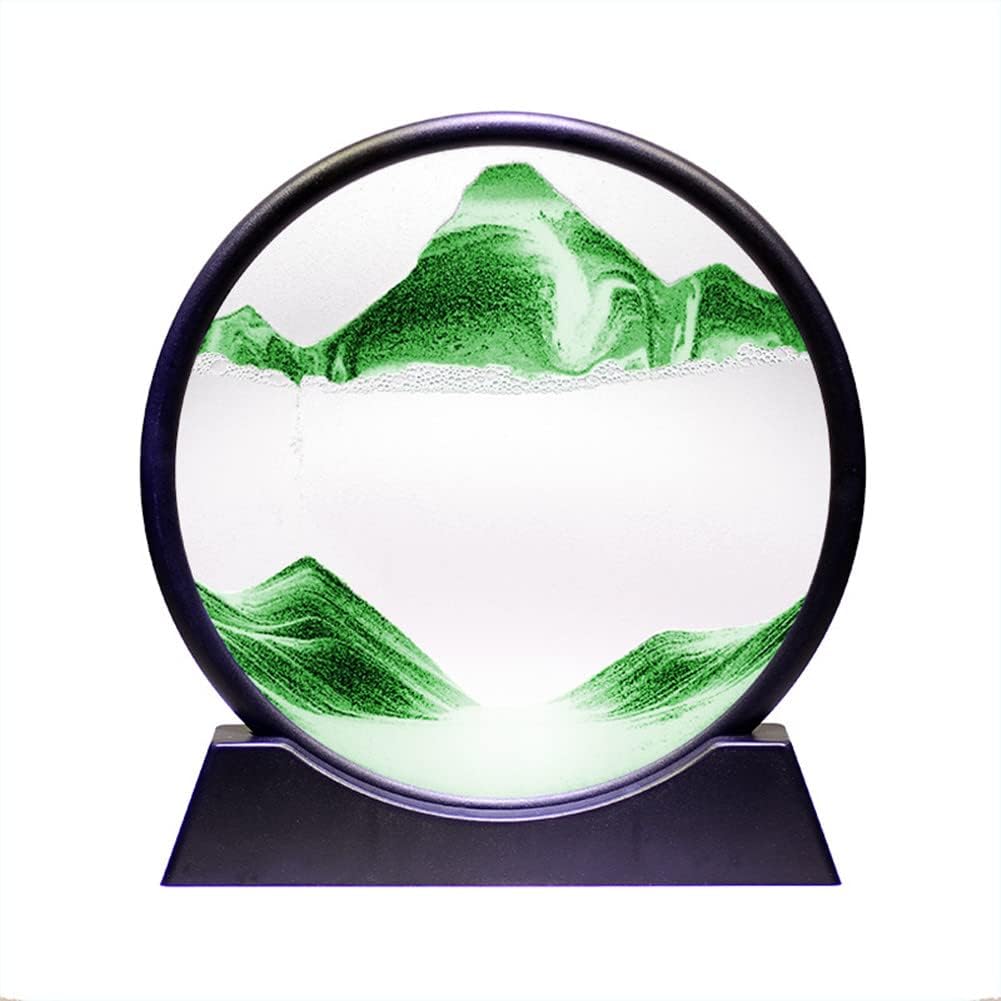 Moving Sand Art Picture,Liquid Motion 3D Sea Sandscape in Motion Display, Flowing Sand Frame