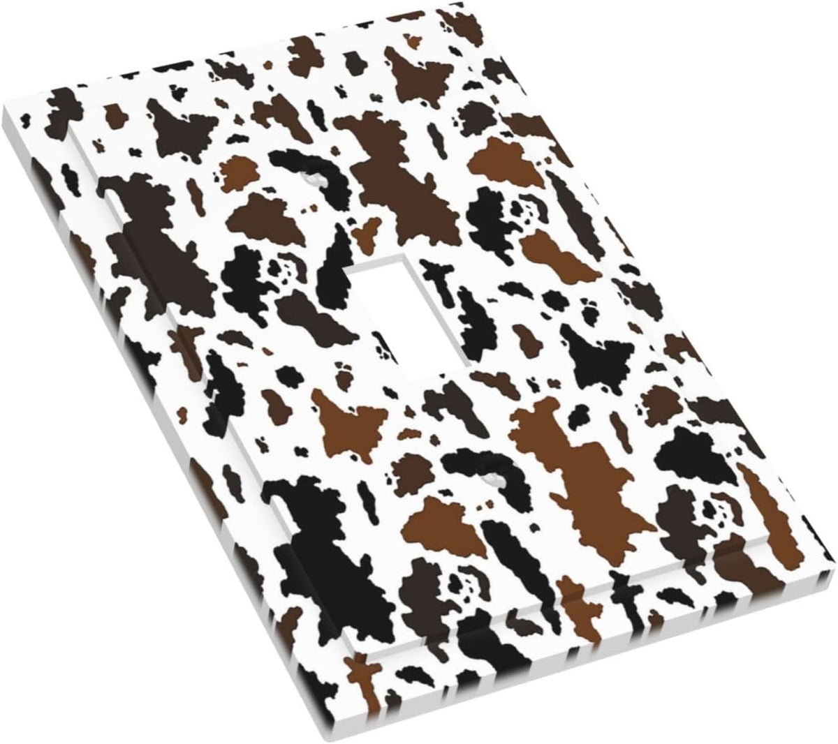 Decorative Light Switch Cover Rustic Cowhide Highland Cow Milk Cow 1 Gang Single Toggle Device