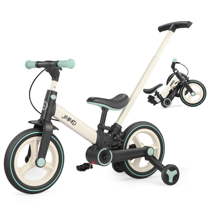 JMMD 6 in 1 Toddler Bike with Push Handle for Kids 18-60 Months, 12" Foldable Balance Bike with