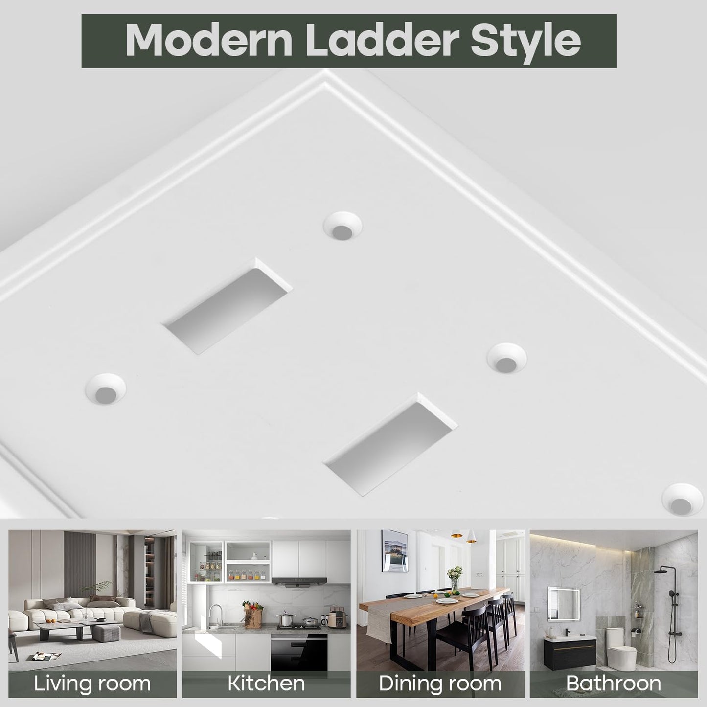 Quad Toggle Light Switch Cover Plate White Classic Decorative Light Switch Plates Cover 4-Gang Wall