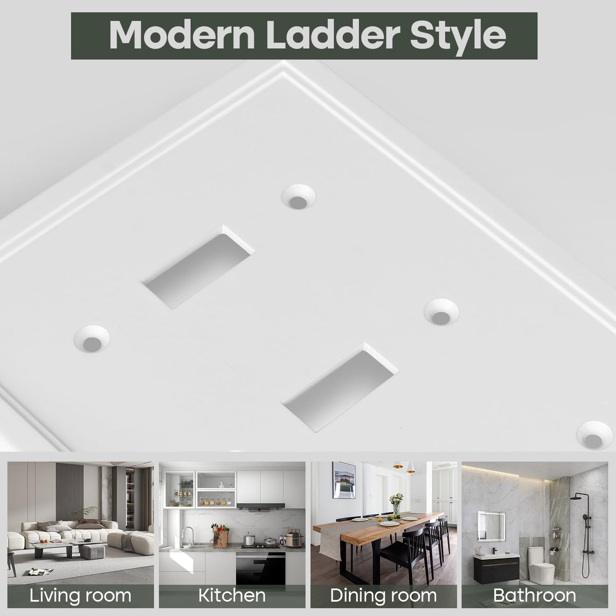 Quad Toggle Light Switch Cover Plate White Classic Decorative Light Switch Plates Cover 4-Gang Wall