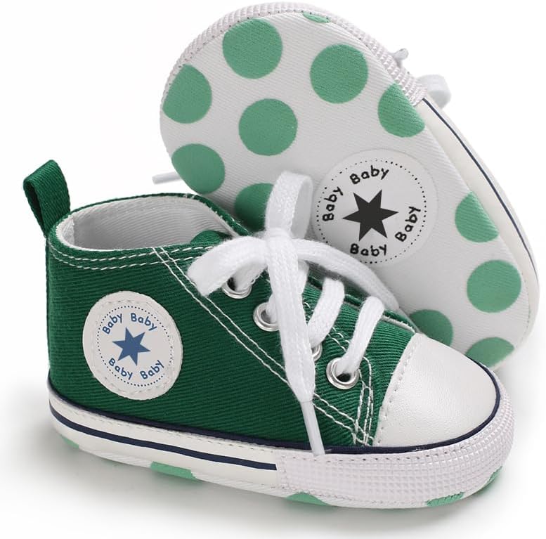 Unisex Baby Girls Boys Canvas High-top Shoes, Newborn Infant Anti-Slip Soft Sole Frist Walking