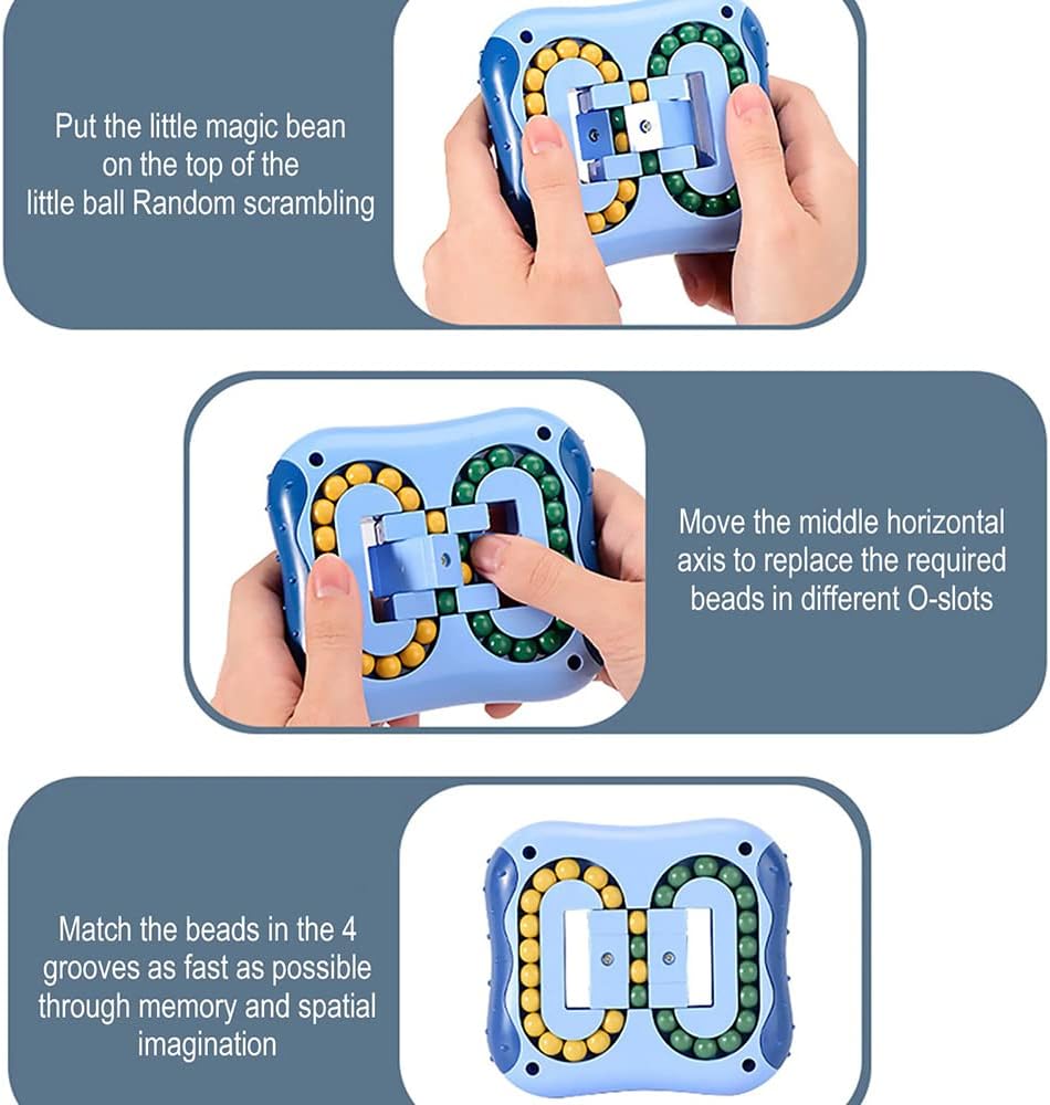 Magic Bean Rotating Cube Puzzle Fidget Toys Anti Stress Ball IQ Games Educational Sensory Easter