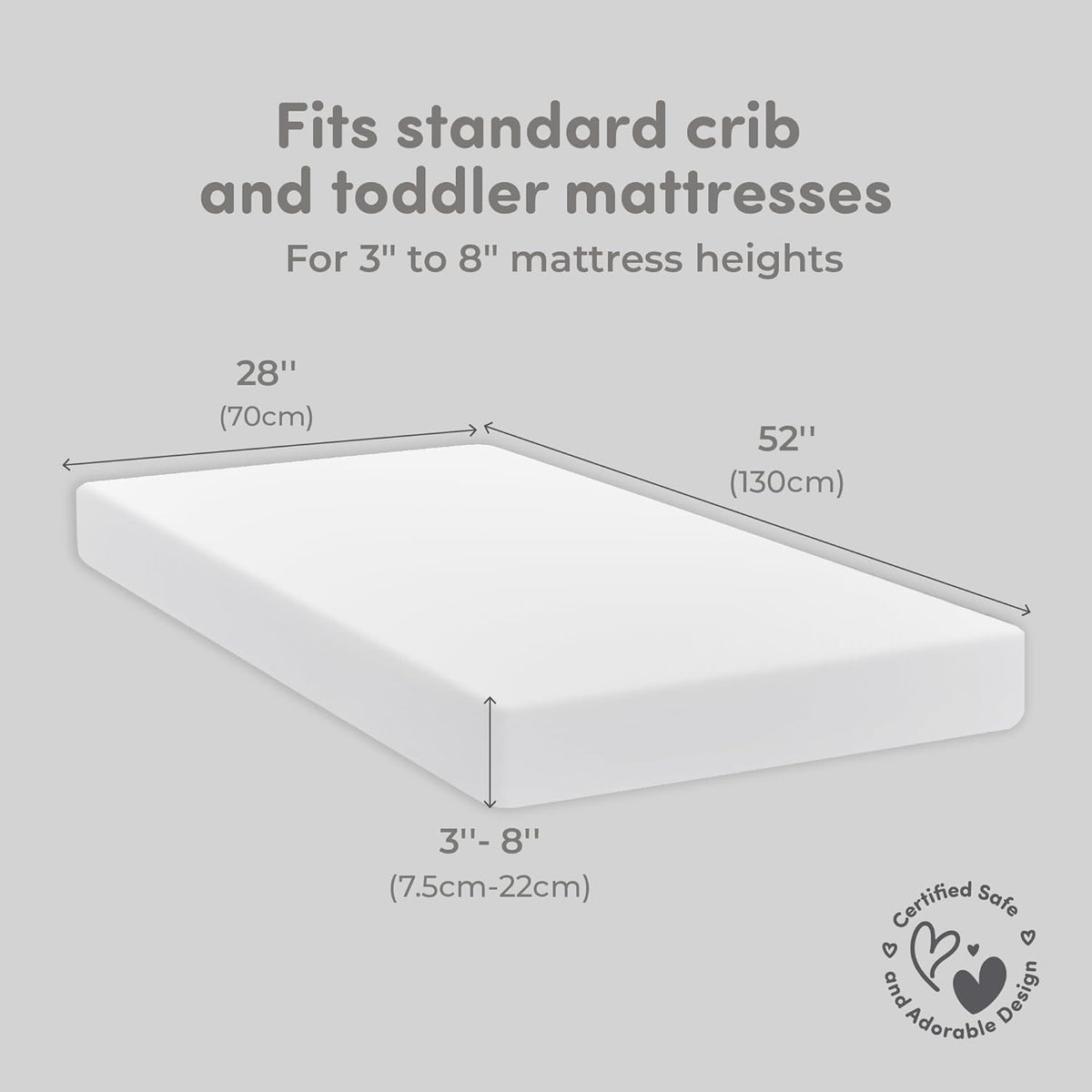 Sweety Fox 2-Pack Crib Sheets - Soft Cotton Jersey Fitted Sheets for Boys and Girls, Mini Crib