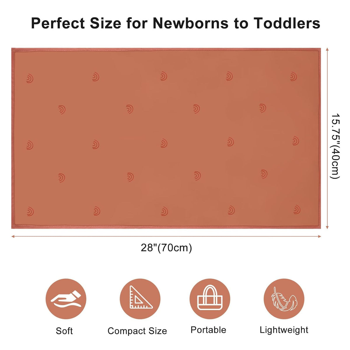 Vegan Leather Baby Changing Mat - Wipeable Portable Changing Pad 2 Pack, Foldable Travel Changing
