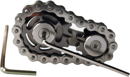 Sprocket Fidgets Chain Stainless Steel Fidget Cube Gears Linkage Bike Chain Novelty Fidget Block