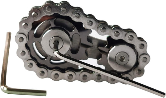 Sprocket Fidgets Chain Stainless Steel Fidget Cube Gears Linkage Bike Chain Novelty Fidget Block