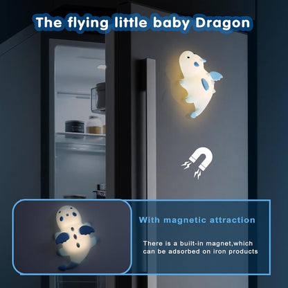 Cute Baby Dragon Kids Night Light for Kids,Cute Soft Silicone Lamp 3 Level Dimmable Changing