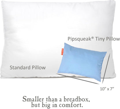 Microfiber Pipsqueak Pillow - Small, Mini - 11 x 7 in - Tiny Pillow for Travel, Cars, Airplanes
