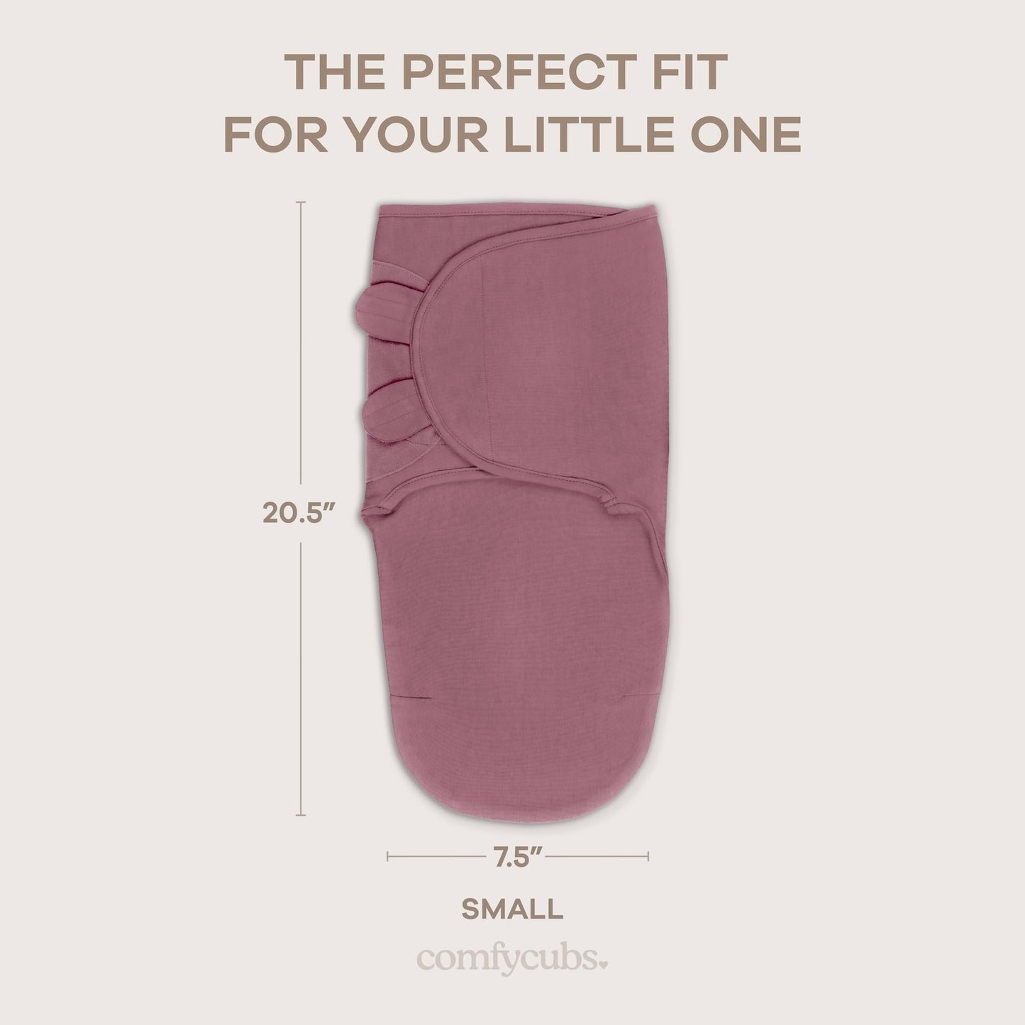 Comfy Cubs Easy Swaddle Blanket, 3 Pk S Swaddle Blush Mauve Mulberry
