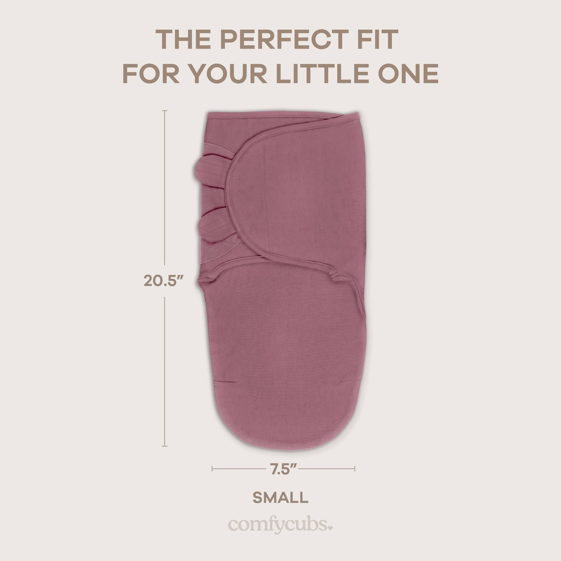 Comfy Cubs Easy Swaddle Blanket, 3 Pk S Swaddle Blush Mauve Mulberry