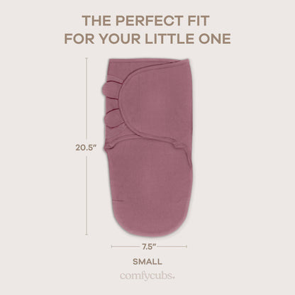 Comfy Cubs Easy Swaddle Blanket, 3 Pk S Swaddle Blush Mauve Mulberry