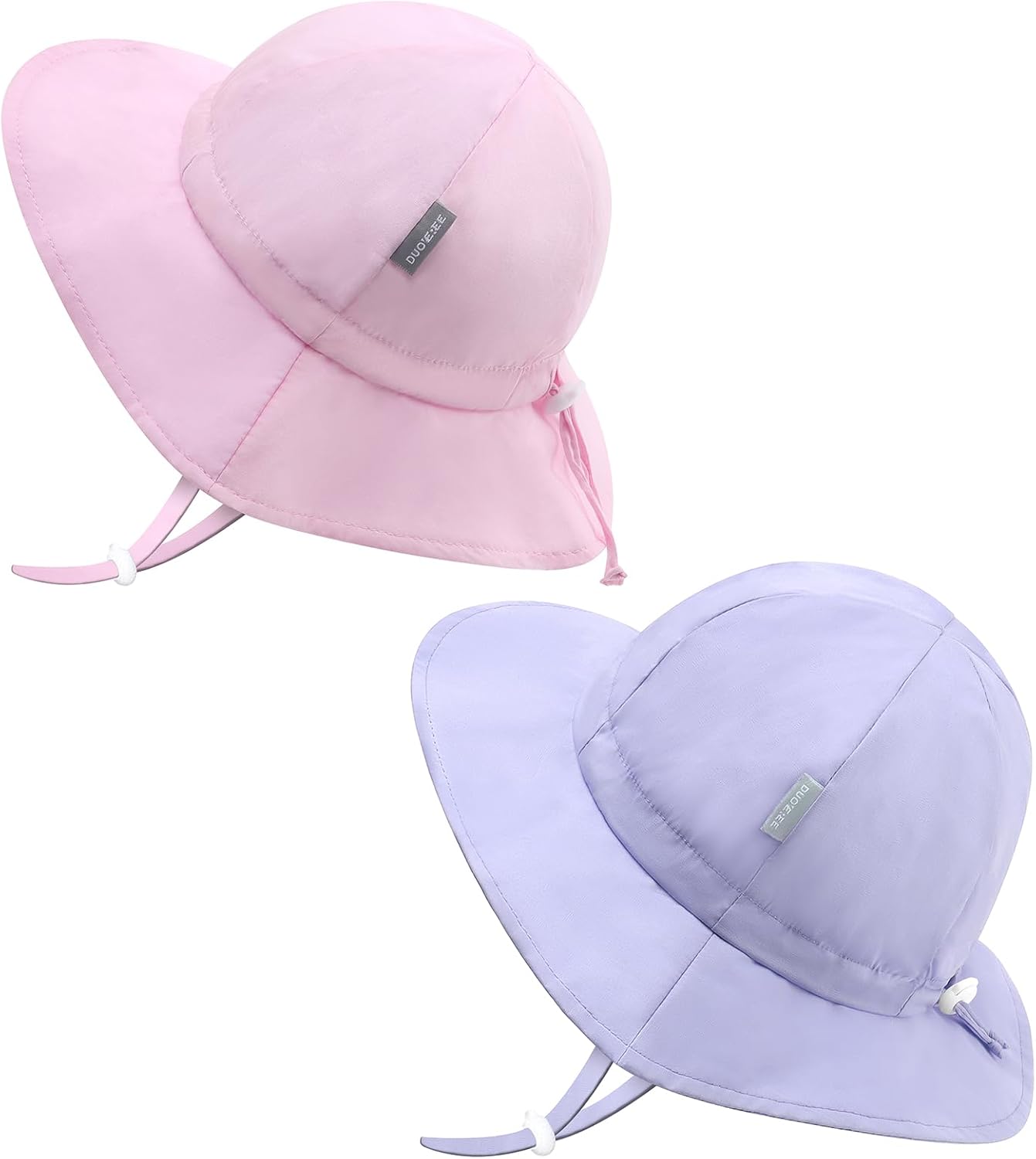 UPF 50+ Baby Bucket Hat - Wide Brim Sun Protection Beach Cap for Girls - Cute & Adjustable Toddler