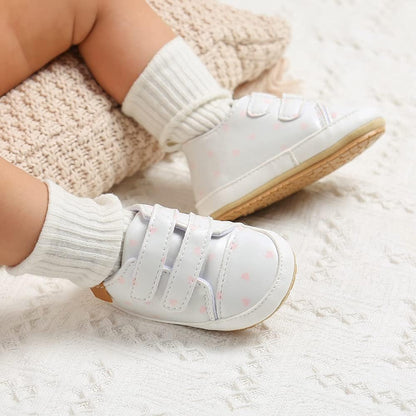 SOFMUO Baby Boys Girls High Top Ankle PU Leather Sneakers Soft Rubber Sole Infant Moccasins Newborn