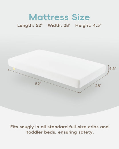Crib Mattress, JPMA Certified Baby Mattress, Breathable Surface, CertiPUR-US and Oeko-TEX Approved