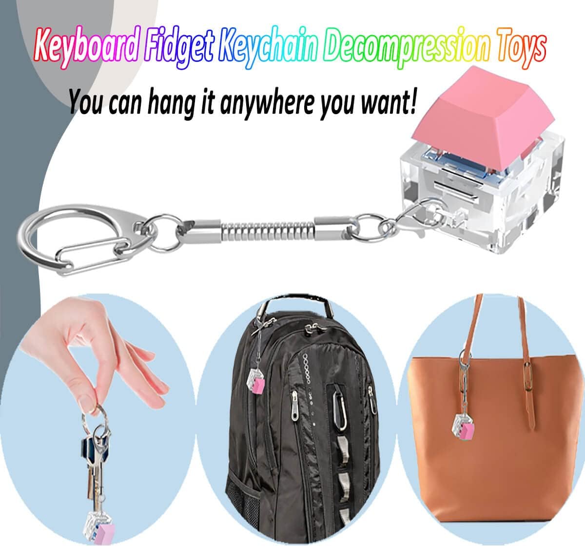 Keyboard Fidget Toys, Keyboard Fidget Keychain Keyboard Decompression Toys Keyboard Fidget Toy