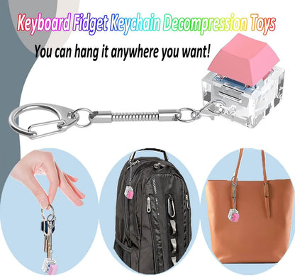 Keyboard Fidget Toys, Keyboard Fidget Keychain Keyboard Decompression Toys Keyboard Fidget Toy