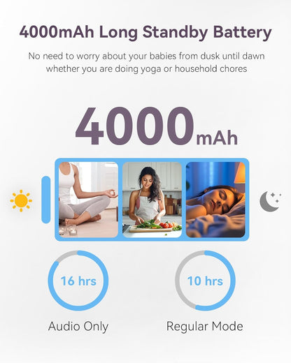 7" Split-Screen Baby Monitor with 2 1080P Cameras, 720P HD No WiFi Monitor with a Flexible Bracket