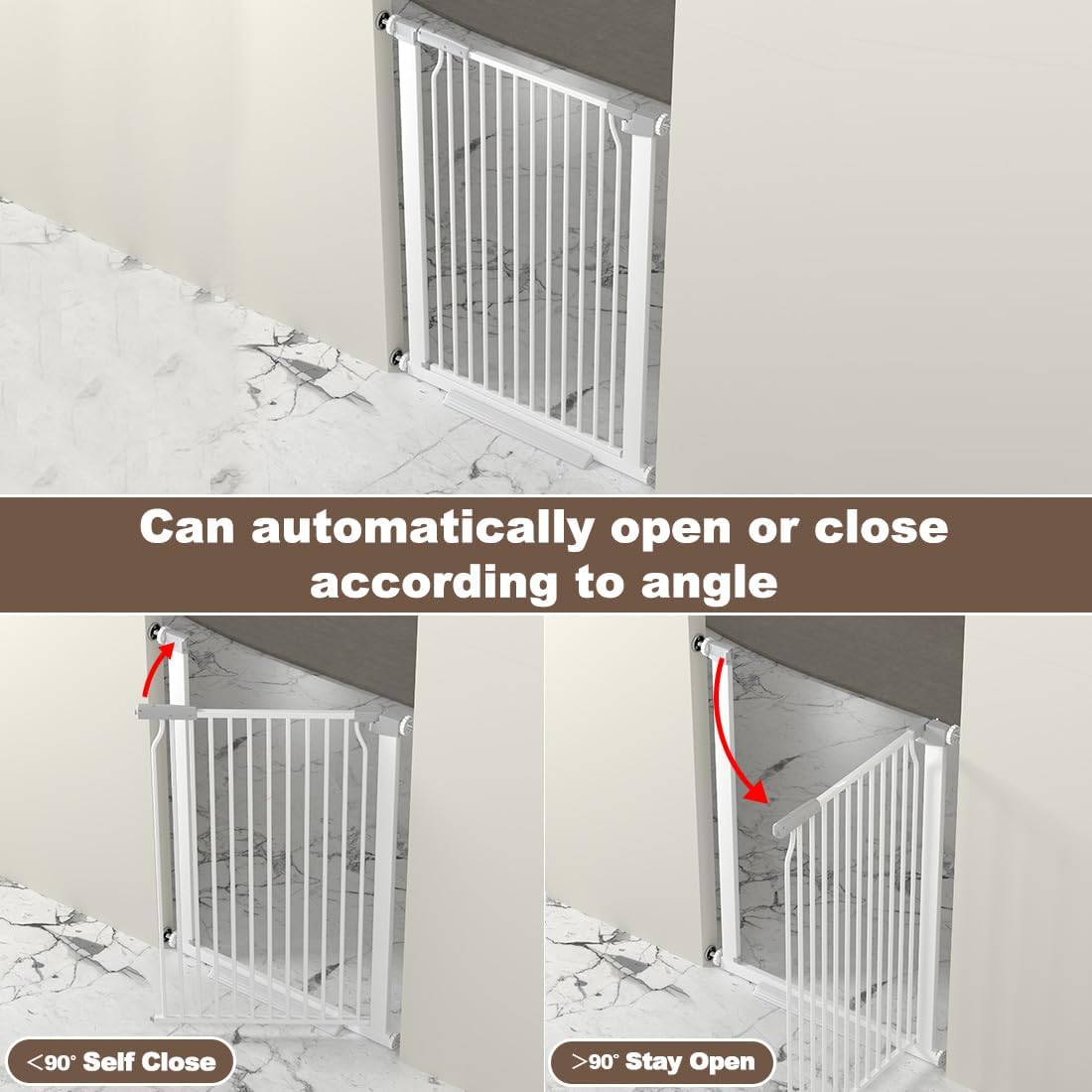 41" Extra Tall and Wide Baby Gate, 74.2-76.7'' Wide Pet Cat Gate for Doorway, Extra Wide Pressure