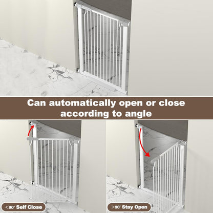 41" Extra Tall Cat Gate for Doorway, 40.6-49.1'' Metal Pet Baby Safe Gate, Extra Wide Pressure
