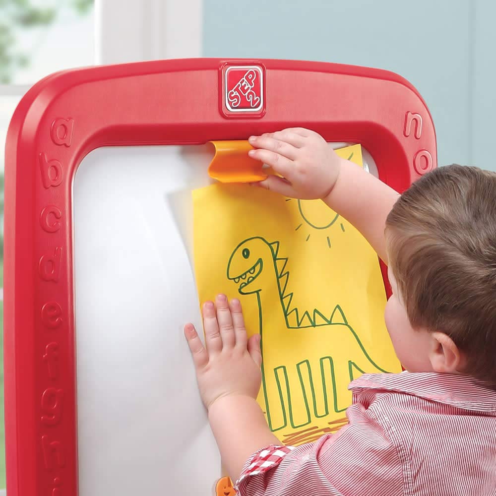 Step2 All Around Easel for Two, Kids Activity Table, Double-Sided Art Board, Made of Durable