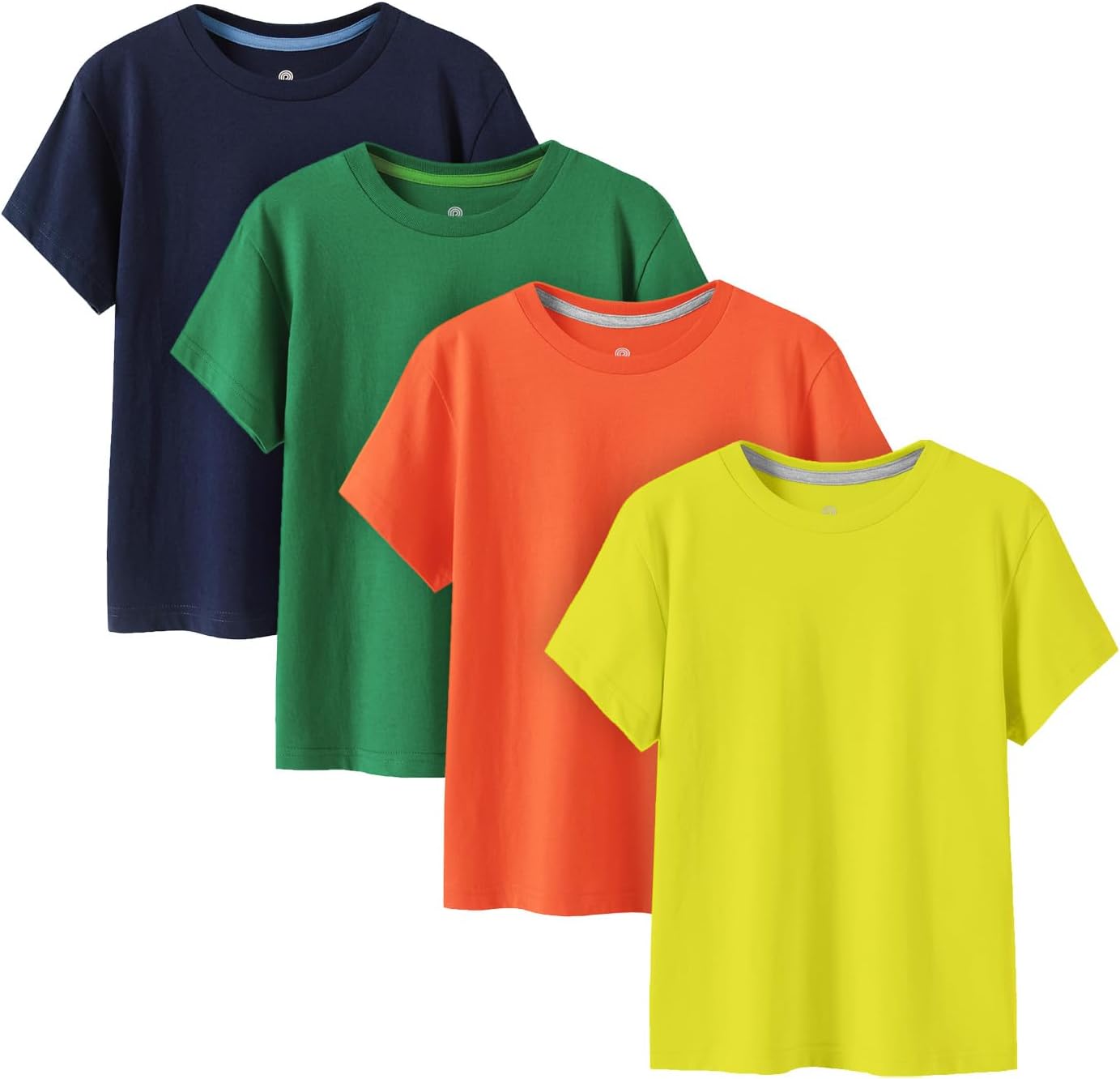 LAPASA Kids T-Shirts Short Sleeve (4 Pack) 100% Cotton Plain Top Tees Boy & Girl Unisex Toddler