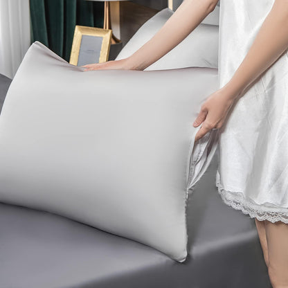 Mulberry Silk Pillowcase for Hair and Skin,Cooling Silk Pillow Case with Hidden Zipper,Allergen