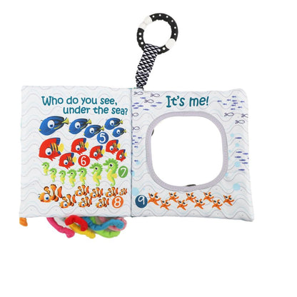 Fish Baby Book 0-6 Months,Touch Feel Cloth Crinkle Books for Babies,Infant Baby Toys 6-12