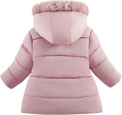 Toddler Winter Coats Baby Jacket Snow Clothes Puffer Dress Girl Warm Hoodie 1-4T